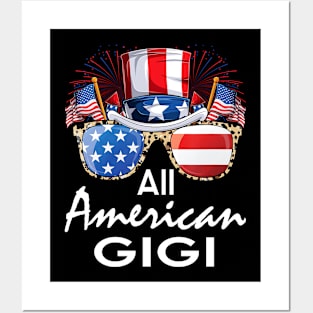 All American Gigi 4th of July USA America Flag Sunglasses Posters and Art